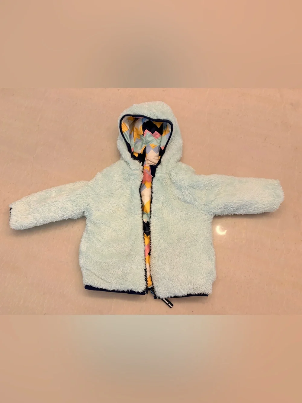 Reversible Chevron Baby Puffer Jacket - Multi